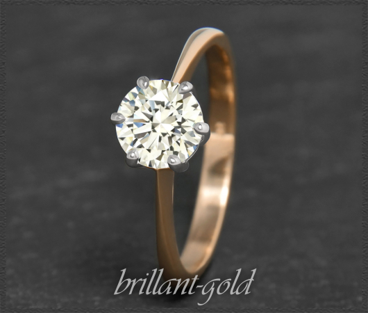 Brillant Ring aus 585 Gold mit 1,04ct, VS1